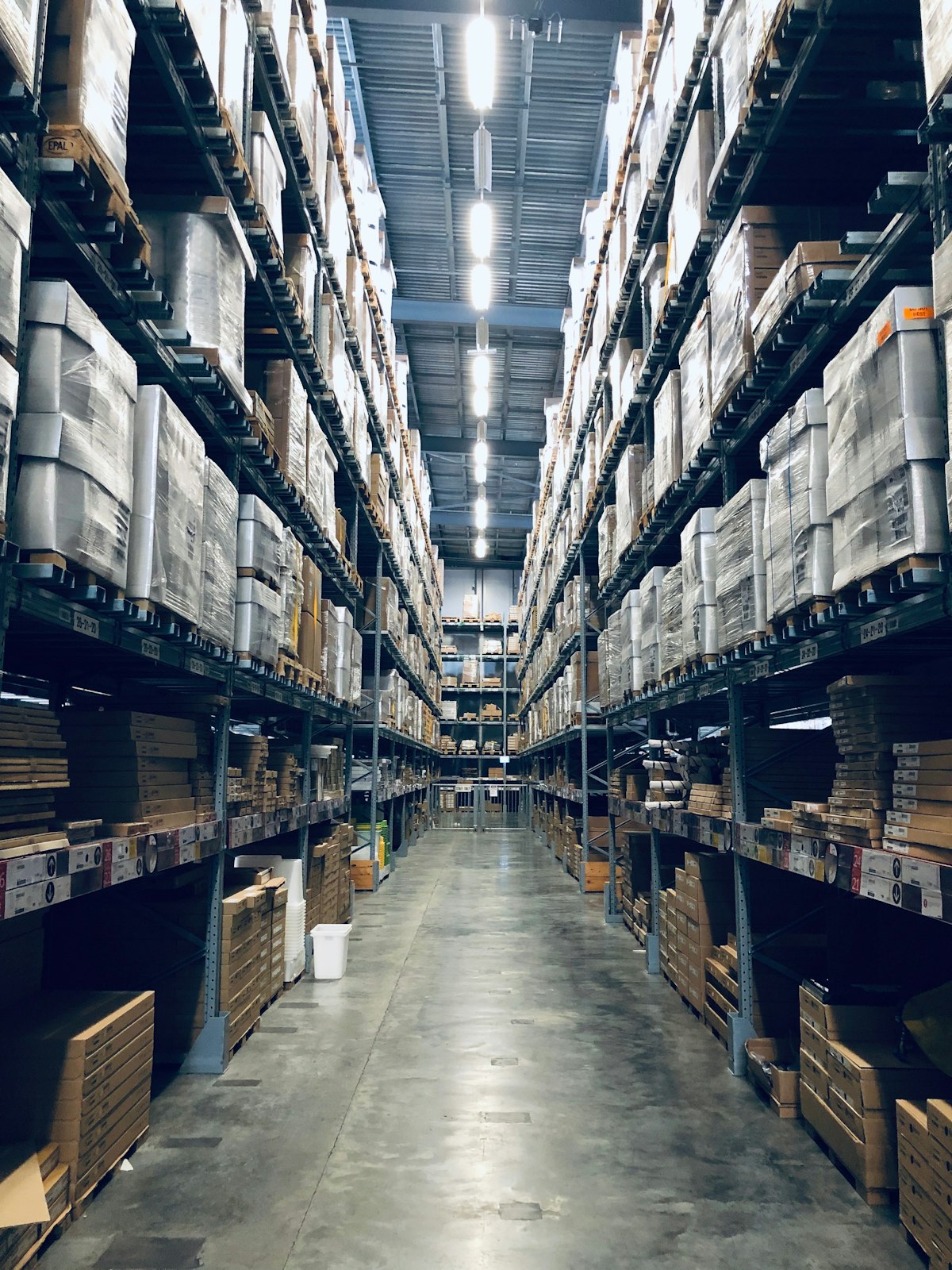 Stock image of packaged boxes ready for shipment